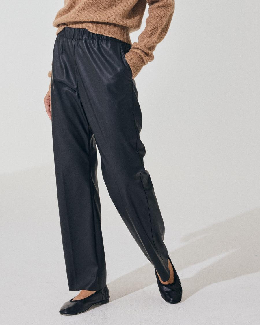 Scaglione PANT DRITTO ECOPELLE BLACK Online