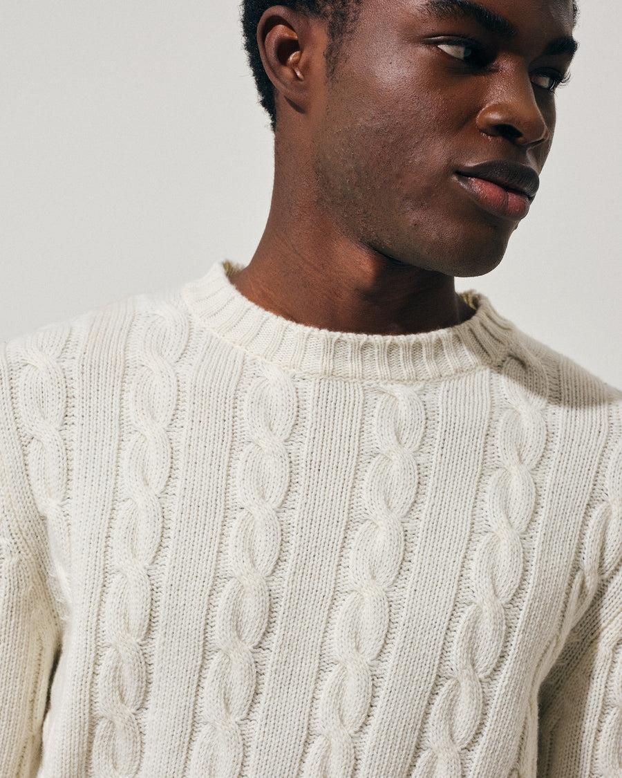 Scaglione ROUND NECK CABLES MIX CASH MILK Saldi