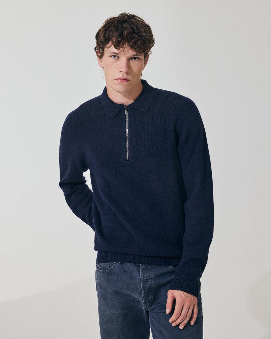 Scaglione POLO ZIP SEAMLESS MIXCASH NAVY Offerte