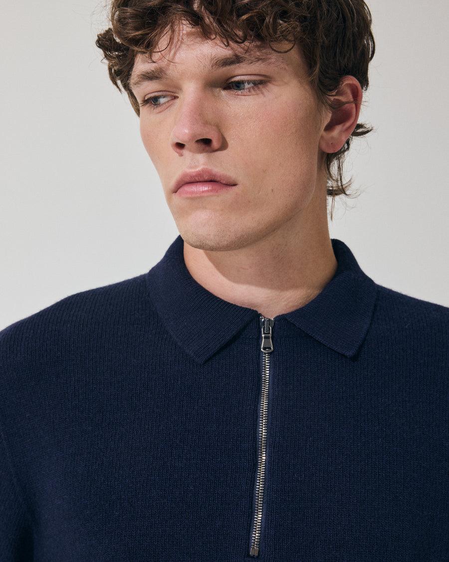 Scaglione POLO ZIP SEAMLESS MIXCASH NAVY Offerte