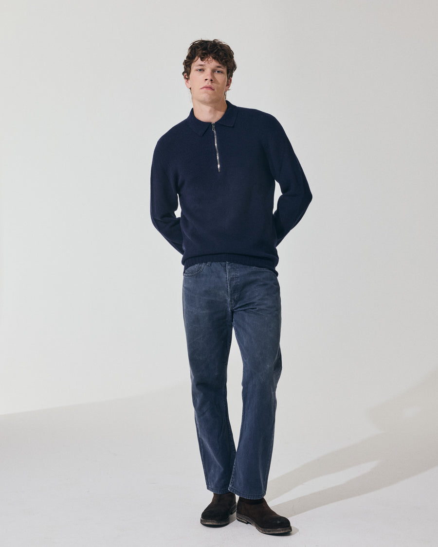 Scaglione POLO ZIP SEAMLESS MIXCASH NAVY Offerte