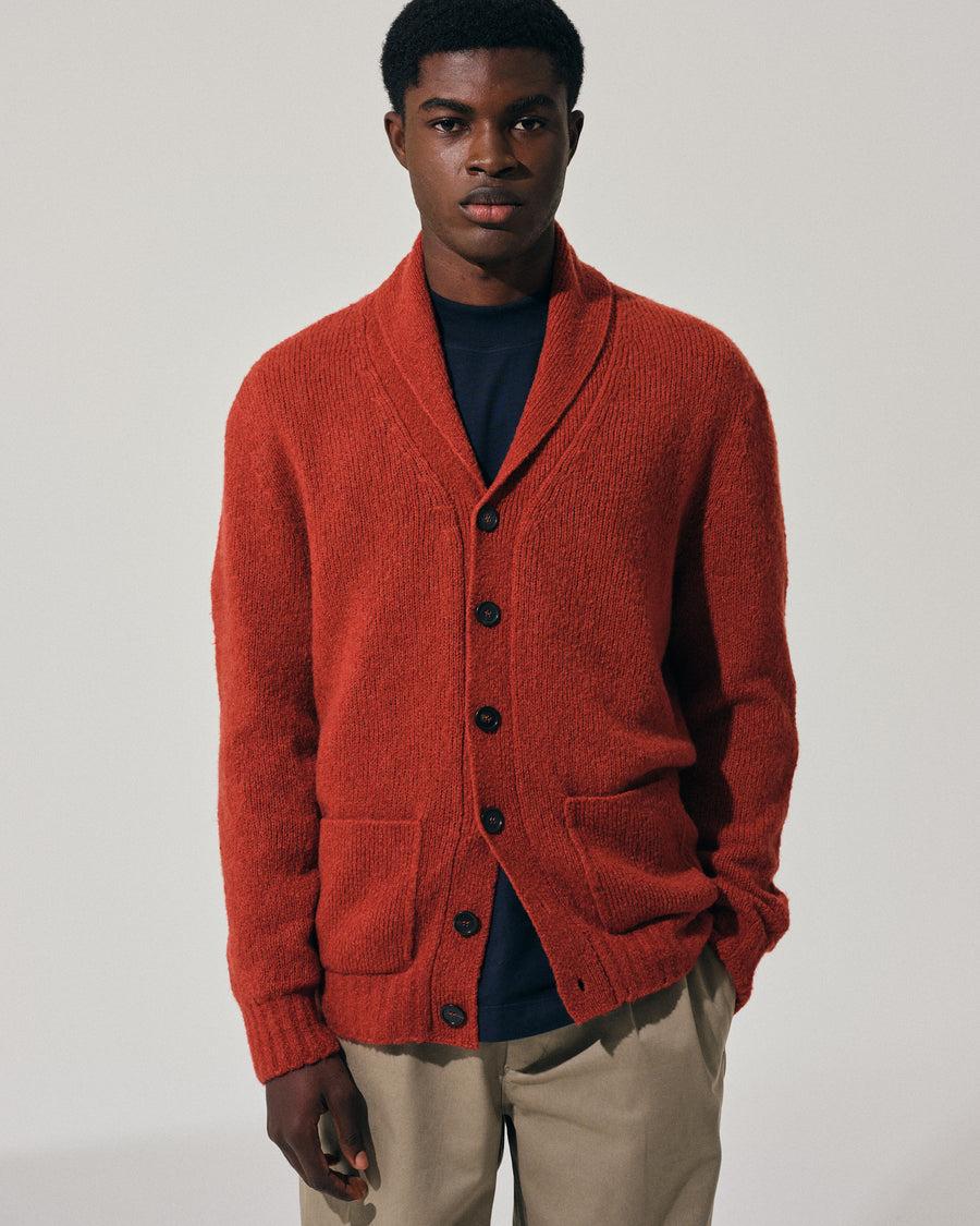 Scaglione CARDIGAN SCIALLE PUFFED CASHMERE CASHMERE RUST Saldi Di Fabbrica