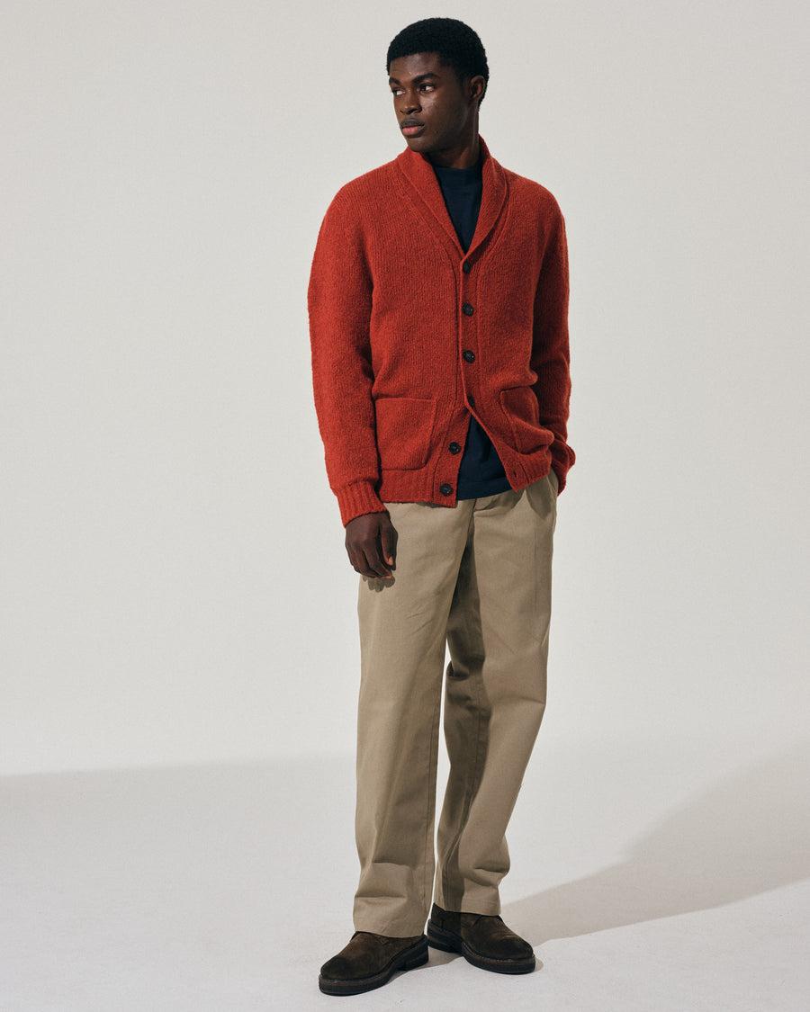 Scaglione CARDIGAN SCIALLE PUFFED CASHMERE CASHMERE RUST Saldi Di Fabbrica