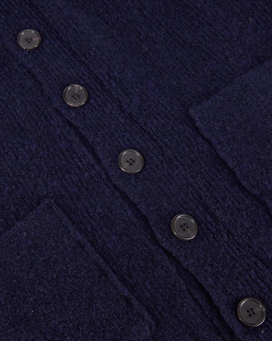 Scaglione CARDIGAN SCIALLE PUFFED CASHMERE CASHMERE NAVY Nuova
