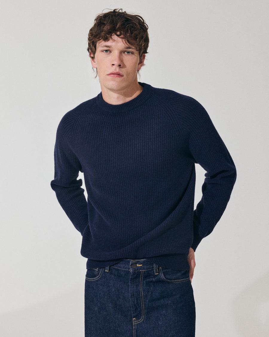 Scaglione ROUND NECK FISHERMAN MIX CASH NAVY Italia