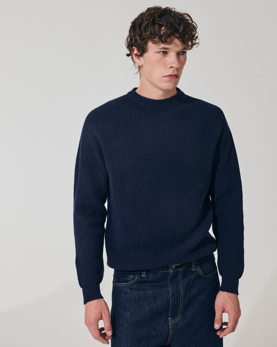 Scaglione ROUND NECK FISHERMAN MIX CASH NAVY Italia