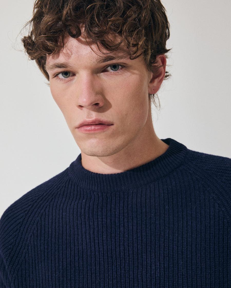 Scaglione ROUND NECK FISHERMAN MIX CASH NAVY Italia