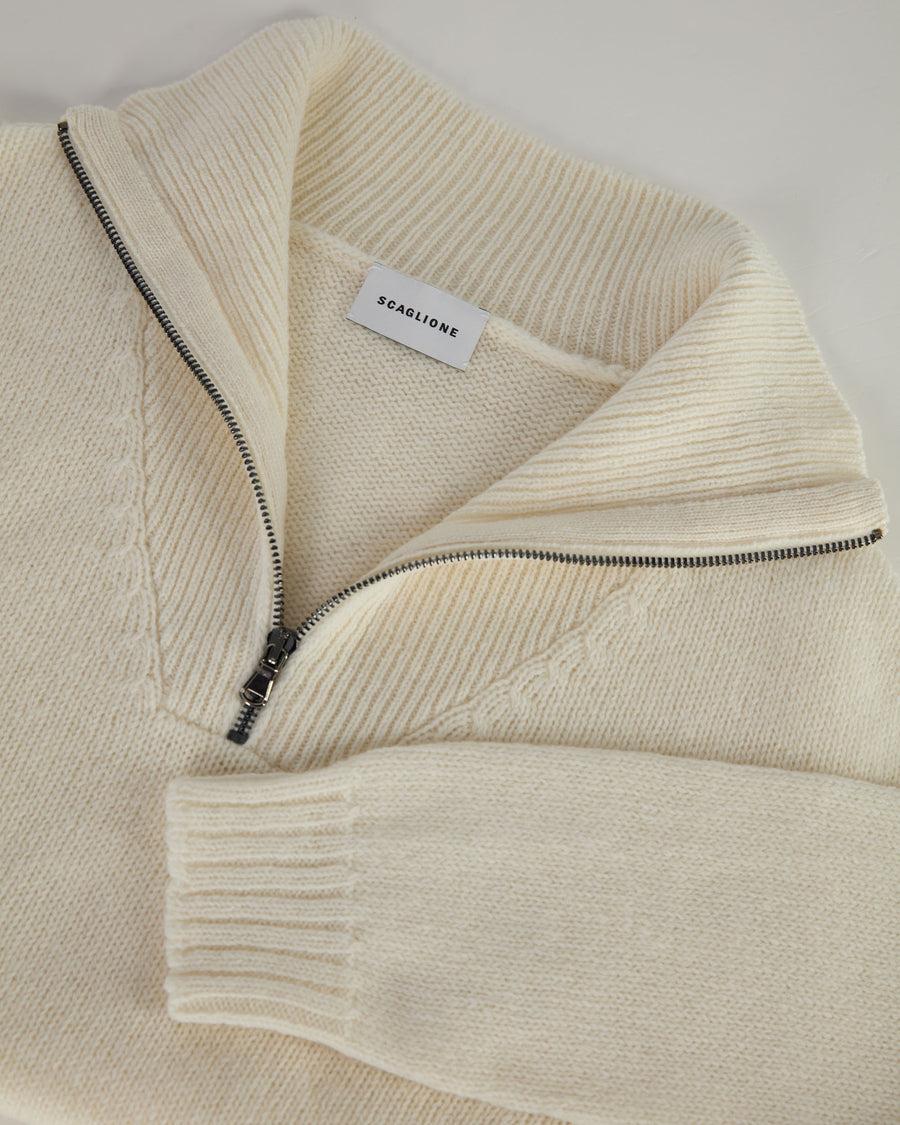 Scaglione MOCK NECK ZIP SOFTWOOL ICE Shopping Online