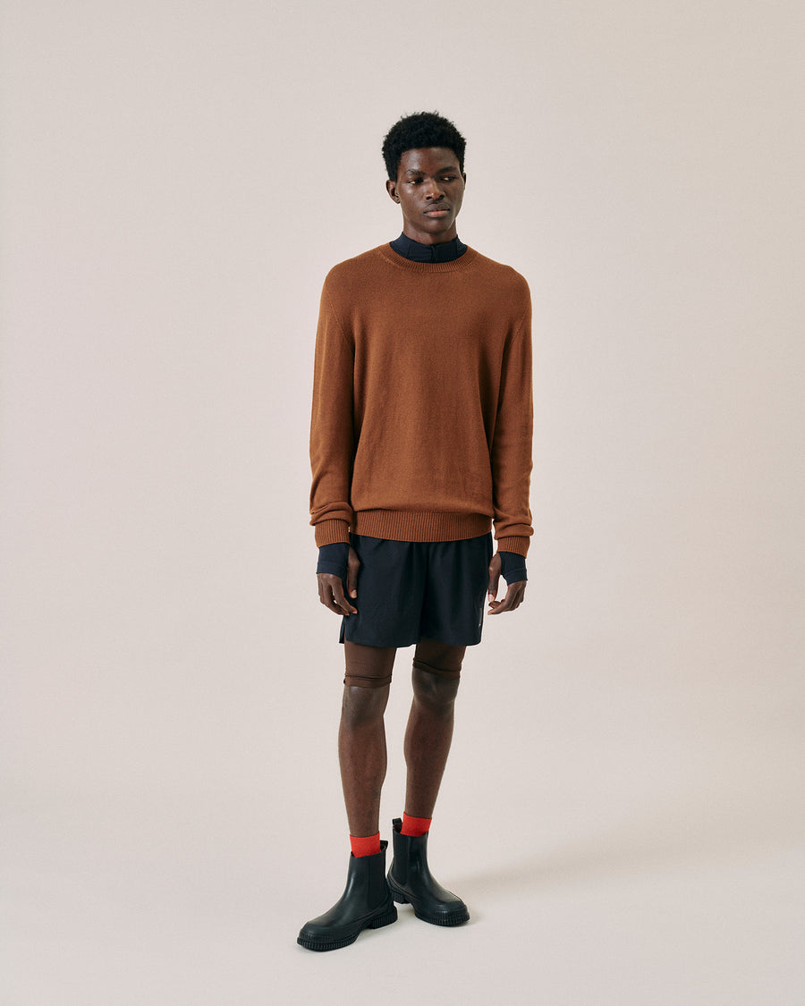 Scaglione ROUND NECK SEAMLESS MERINO RHUM Prezzo Ridotto