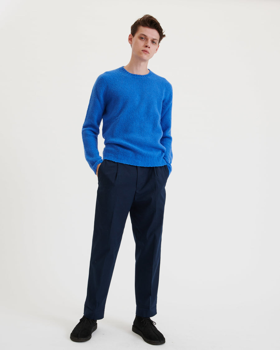 Scaglione ROUND NECK SEAMLESS PUFFED CASHMERE CORNFLOWER Latest stili