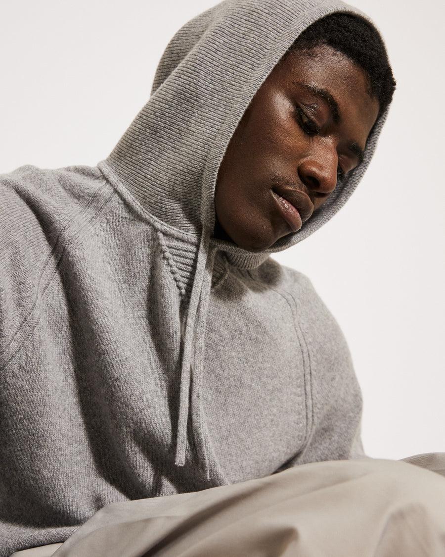 Scaglione HOODIE RAGLAN HYBRD CASHMERE GREY Moda