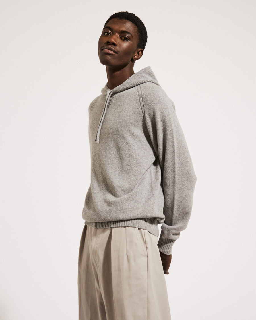Scaglione HOODIE RAGLAN HYBRD CASHMERE GREY Moda