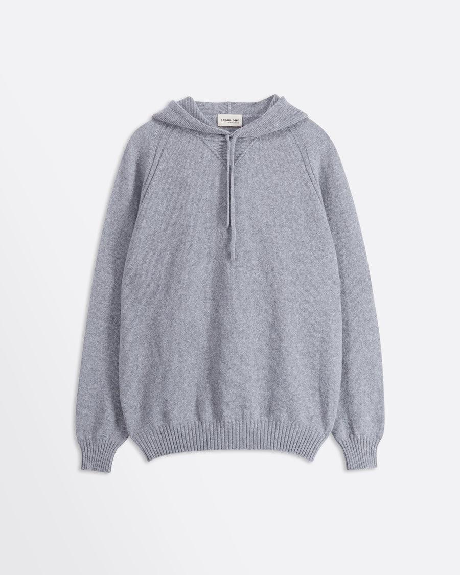 Scaglione HOODIE RAGLAN HYBRD CASHMERE GREY Moda