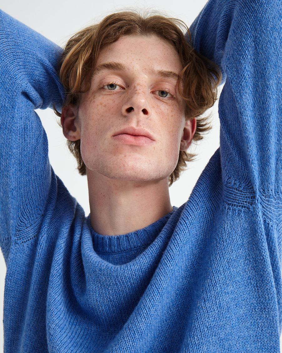 Scaglione ROUND NECK SEAMLESS SOFTWOOL CORNFLOWER Promozione