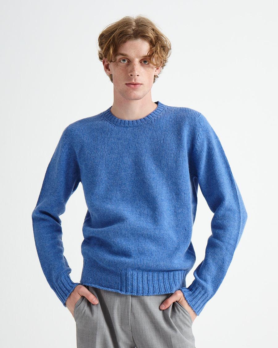 Scaglione ROUND NECK SEAMLESS SOFTWOOL CORNFLOWER Promozione