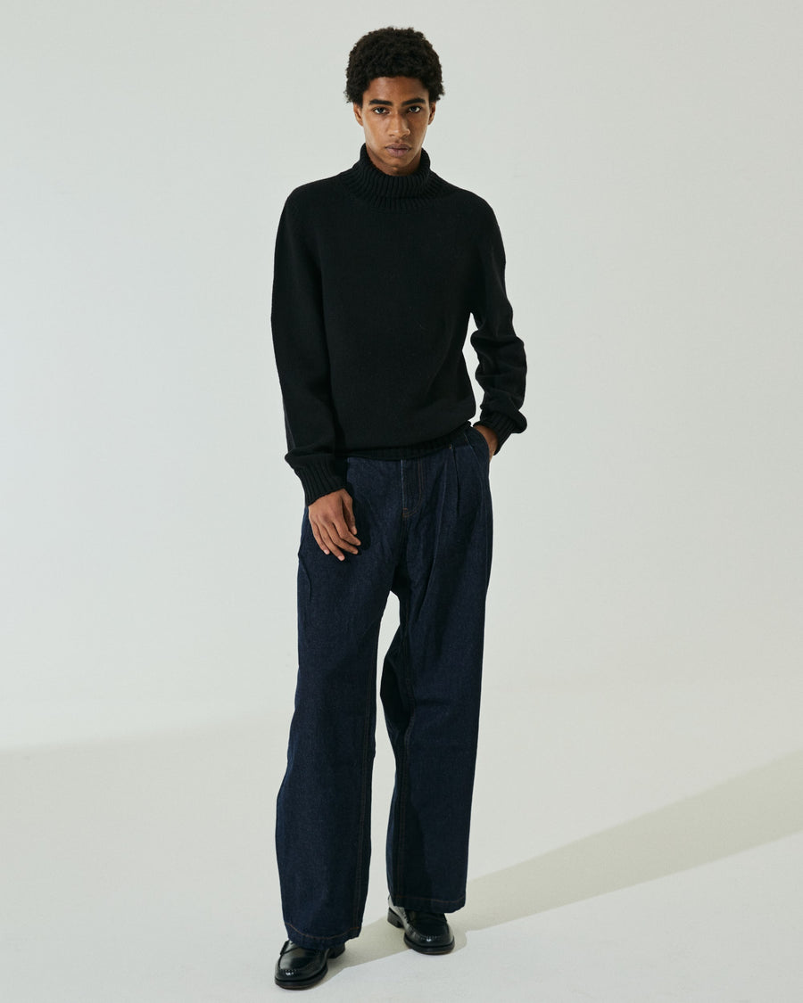 Scaglione TURTLE NECK SOFT HYBRD CASHMERE BLACK Pezzi Unici