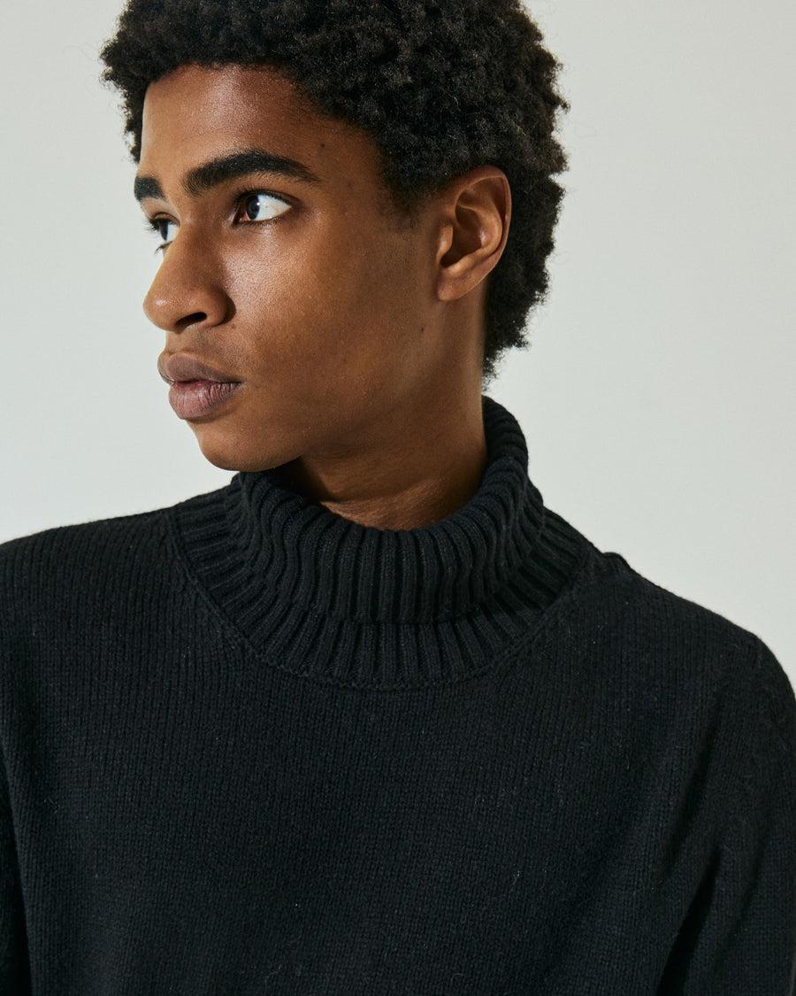 Scaglione TURTLE NECK SOFT HYBRD CASHMERE BLACK Pezzi Unici