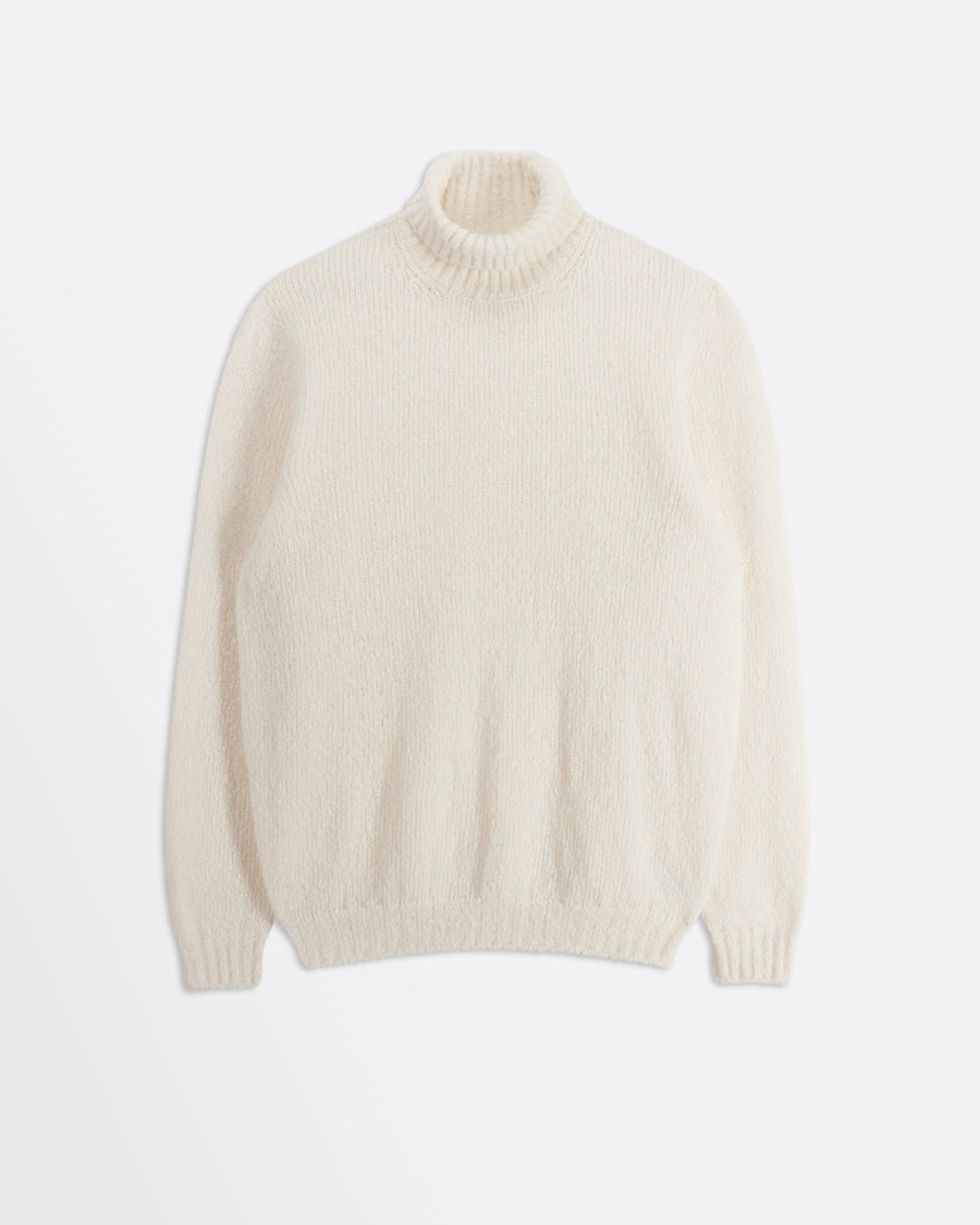 Scaglione TURTLE NECK SEAMLESS PUFFED CASHMERE MILK Sconti questo mese