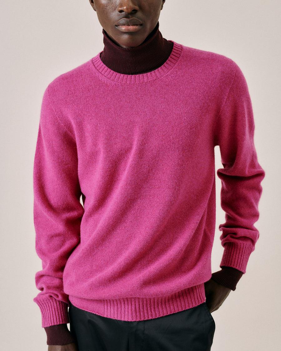 Scaglione ROUND NECK SEAMLESS HYBRD CASHMERE DAHLIA In Vendita