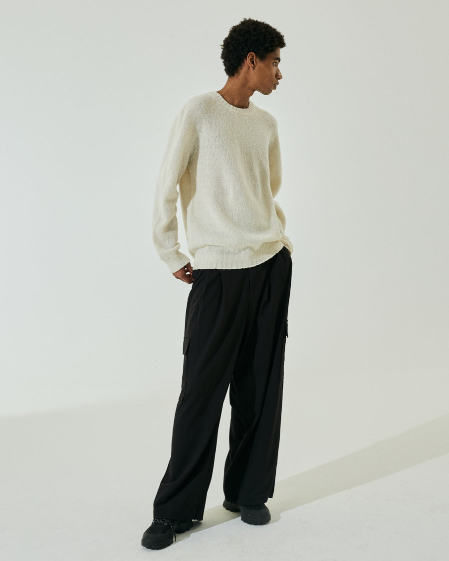 Scaglione ROUND NECK SEAMLESS PUFFED CASHMERE MILK Vendita Economica