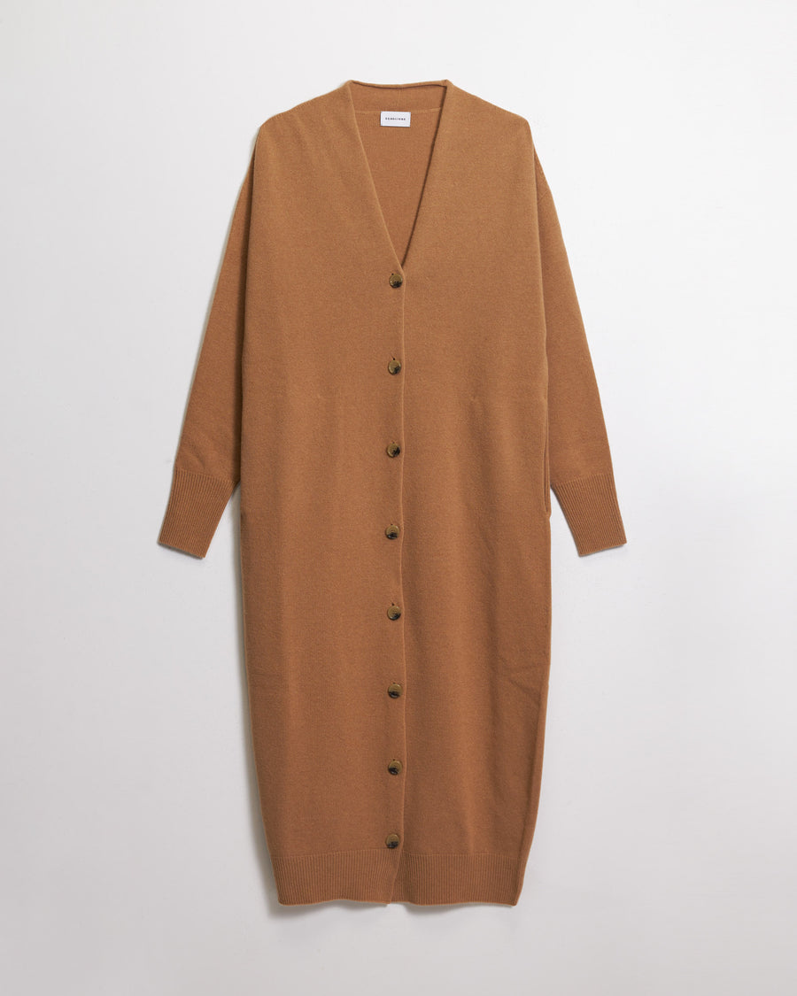 Scaglione CARDIGAN LUNGO SEAMLESS CARAMEL Italy