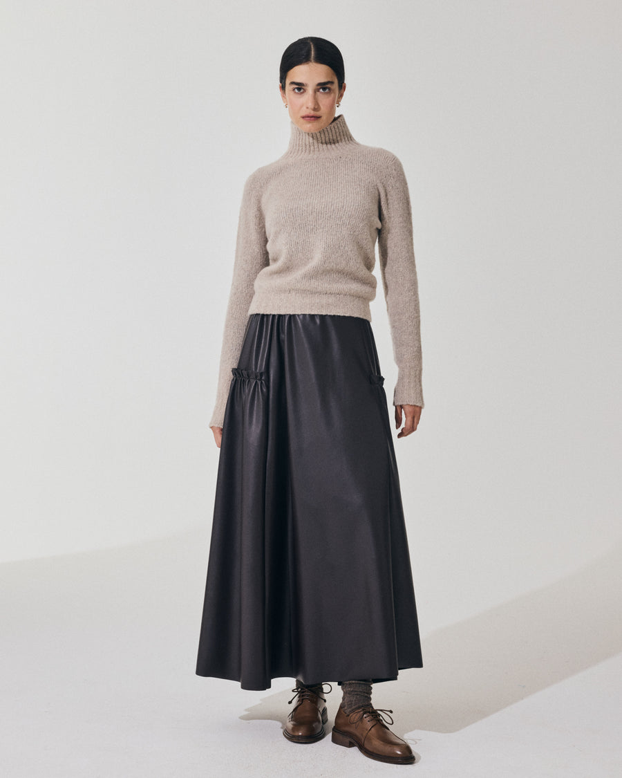 Scaglione TURTLE NECK SLIM PUFFED CASHMERE BEIGE 2025