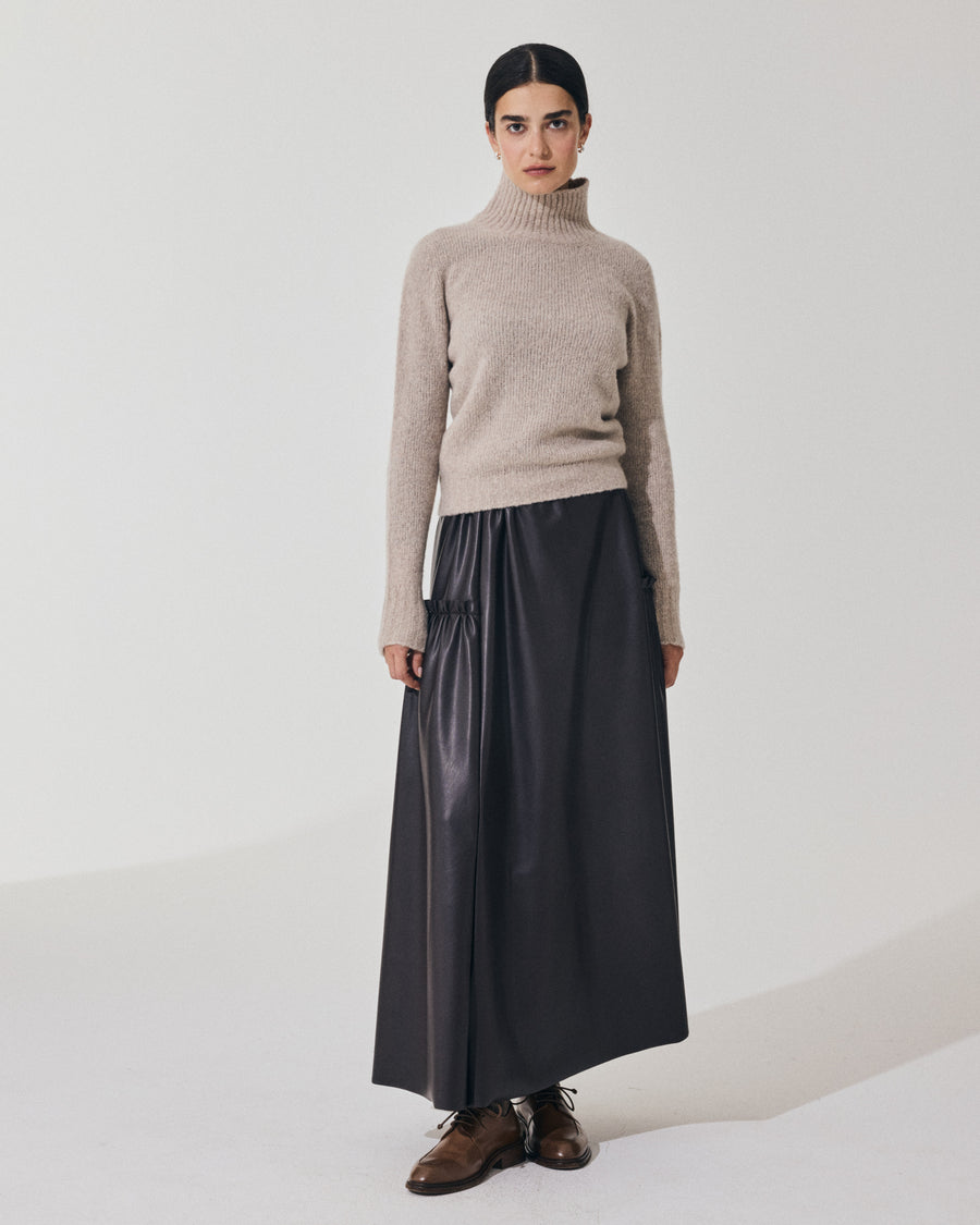 Scaglione TURTLE NECK SLIM PUFFED CASHMERE BEIGE 2025