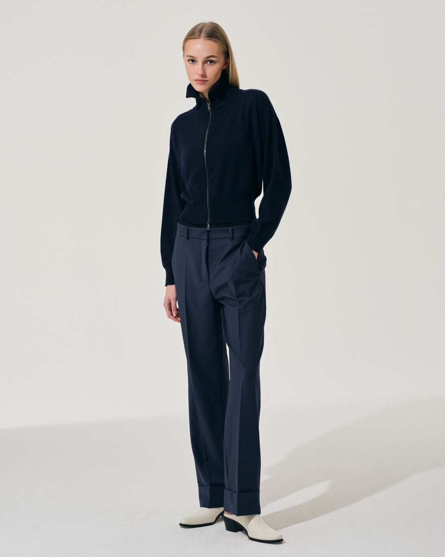 Scaglione BOMBER ZIP CASH BLEND NAVY Spedizione Gratuita
