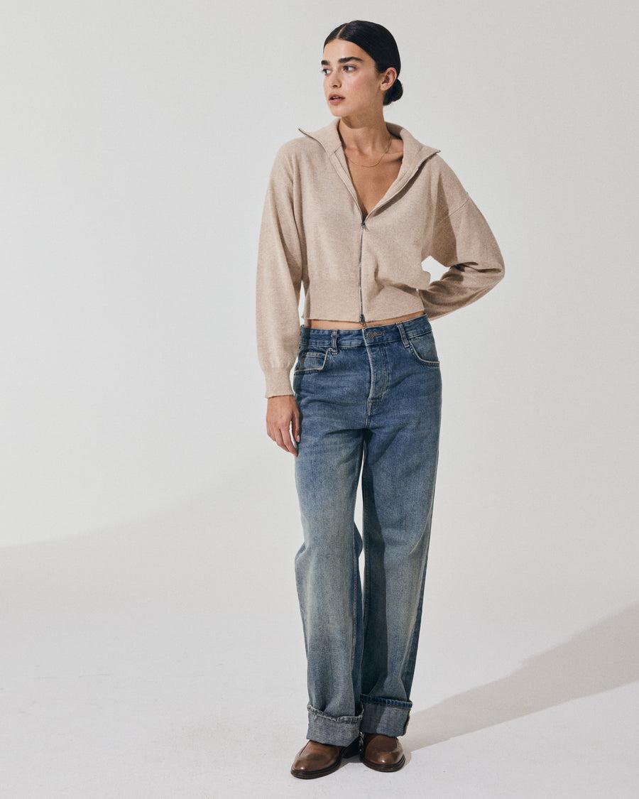 Scaglione BOMBER ZIP CASH BLEND SAND Pezzi Unici