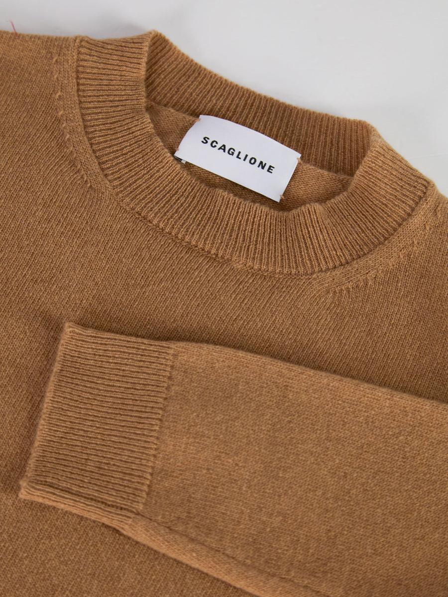 Scaglione ROUND NECK BASIC CASH BLEND CARAMEL Fino Al -60%