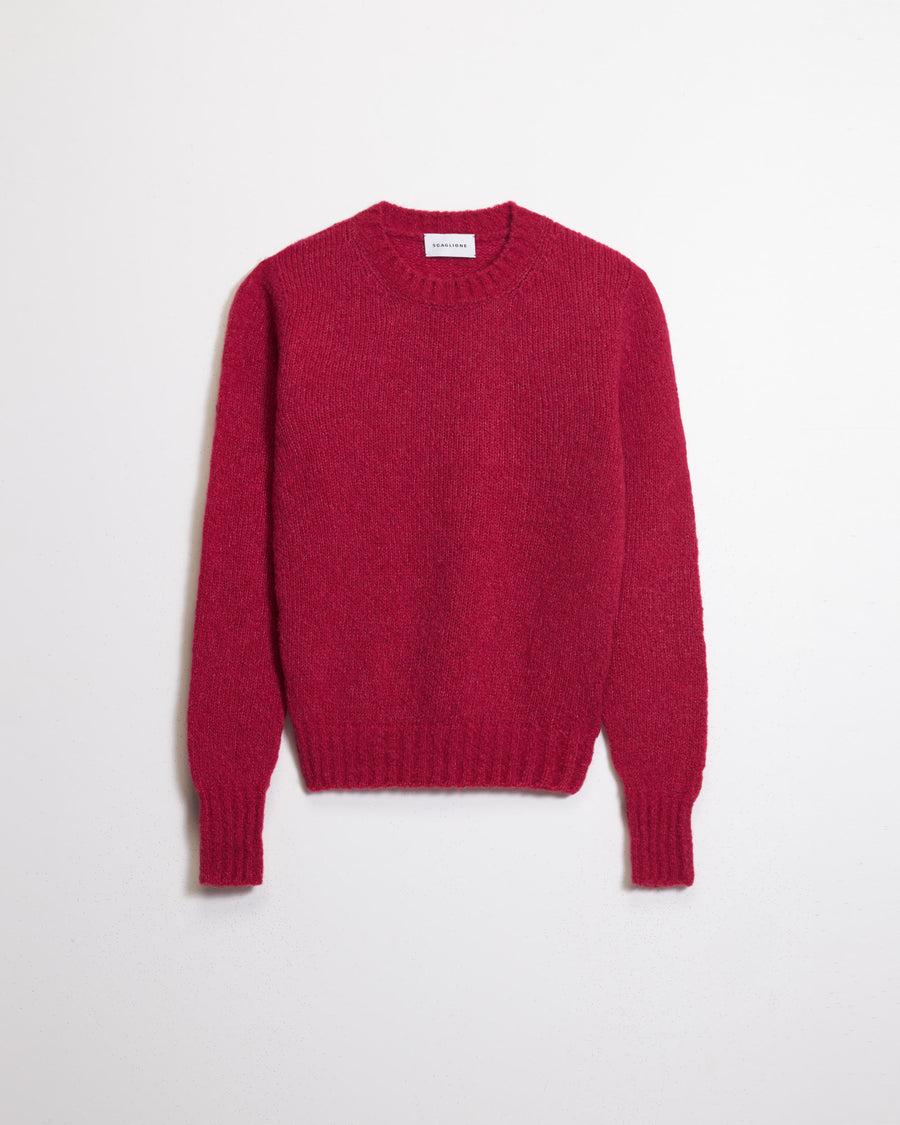 Scaglione ROUND NECK SLIM PUFFED CASHMERE SEAMLESS DAHLIA Prezzo Ridotto