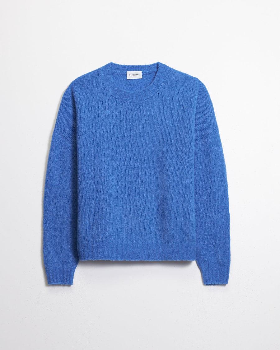 Scaglione ROUND NECK OVER PUFFED CASHMERE CORNFLOWER Convenienza