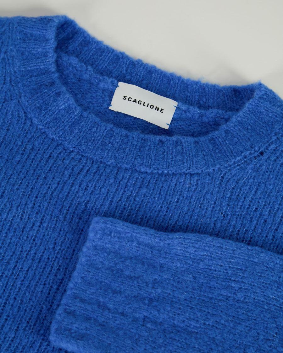 Scaglione ROUND NECK OVER PUFFED CASHMERE CORNFLOWER Convenienza