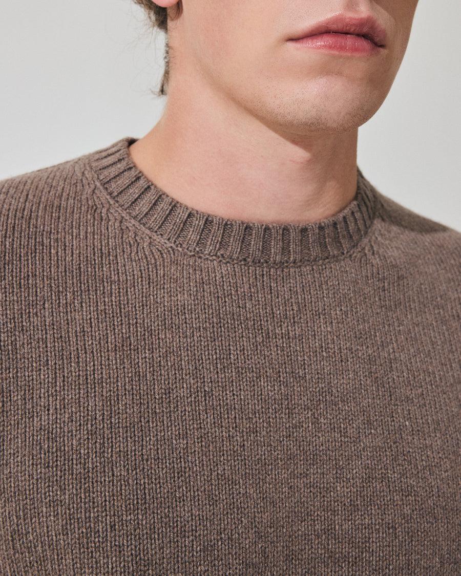 Scaglione ROUND NECK SOFT HYBRD CASHMERE TAUPE Vendita Calda