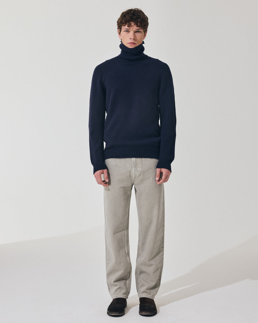 Scaglione TURTLE NECK SEAMLESS SOFTWOOL DKNAVY Saldi Di Fabbrica
