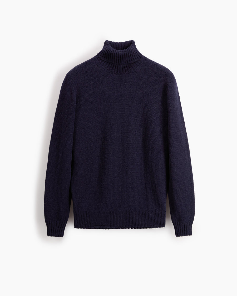 Scaglione TURTLE NECK SEAMLESS SOFTWOOL DKNAVY Saldi Di Fabbrica