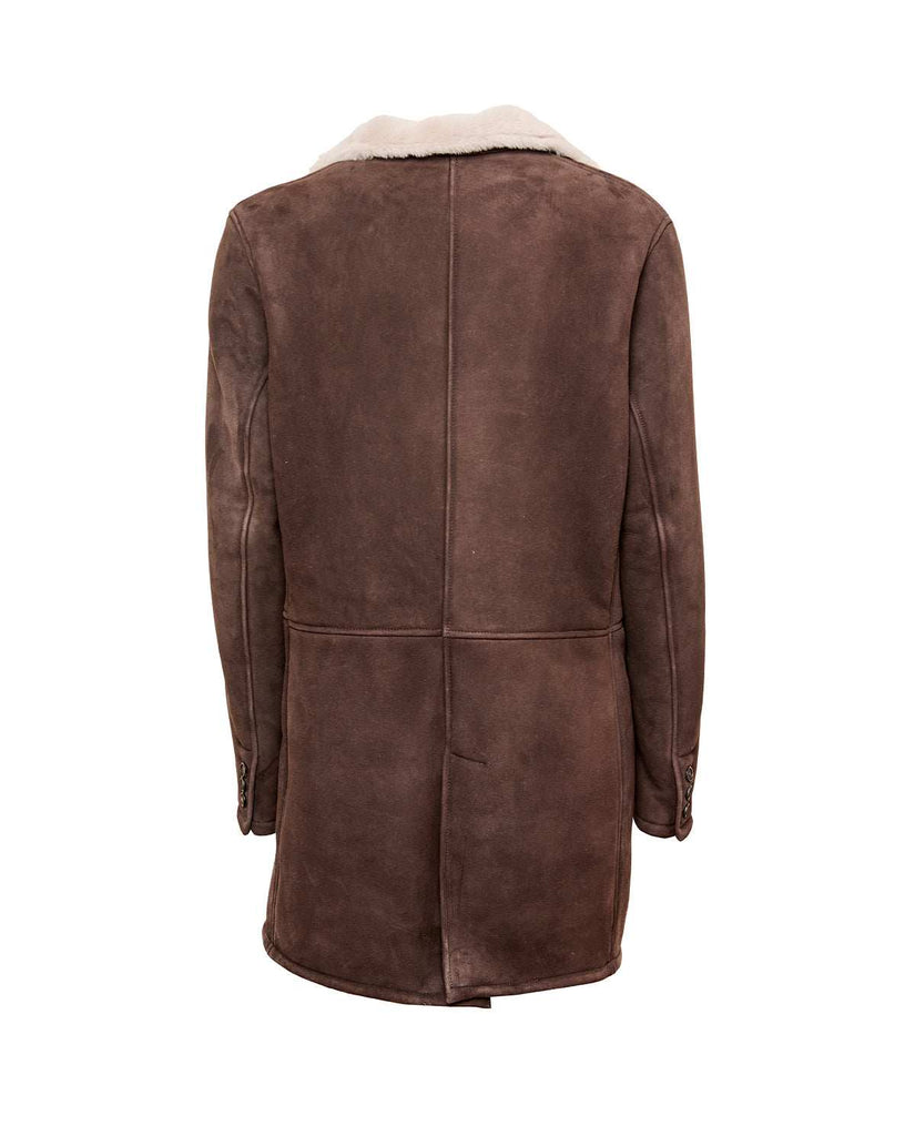 Stewart CLIFF-COAT REGULAR SHEARLING SUEDE IRONED LAMB Vendita Calda