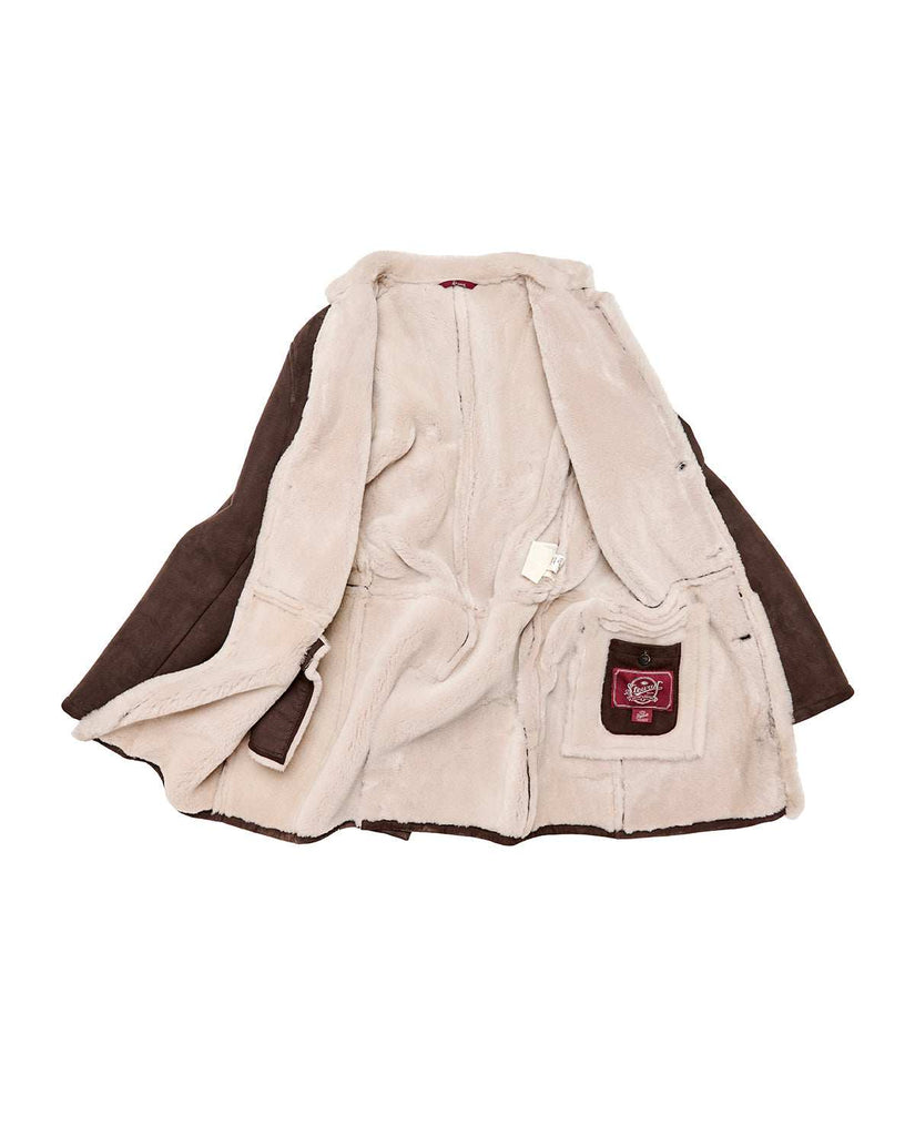 Stewart CLIFF-COAT REGULAR SHEARLING SUEDE IRONED LAMB Vendita Calda