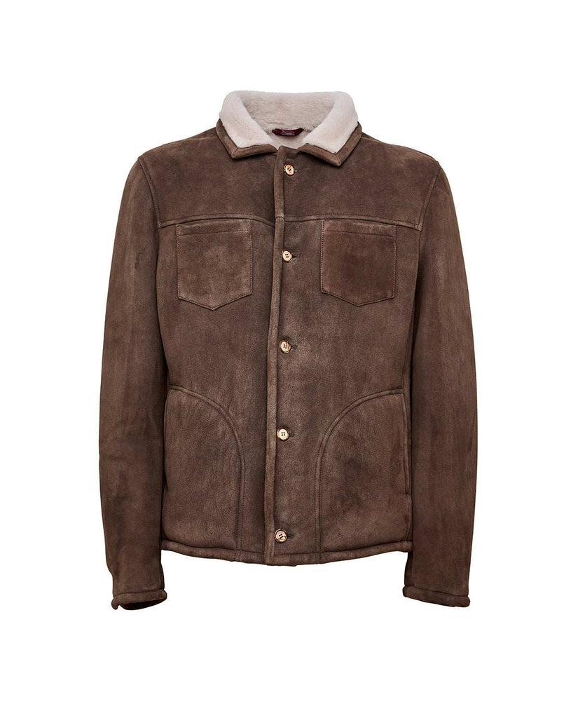 Stewart KIRA-SHEARLING SUEDE IRONED LAMB Nuova