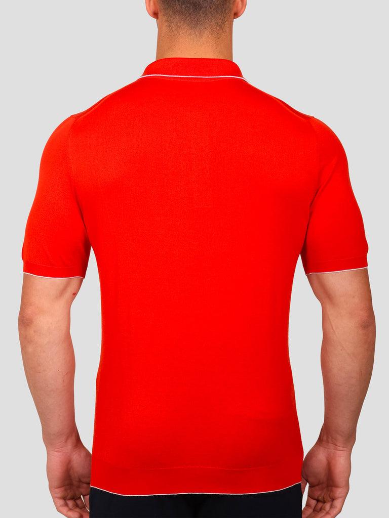 Svevo Maglia Polo con Zip 100% Cotone Supersoft Arancione Affare Del Giorno