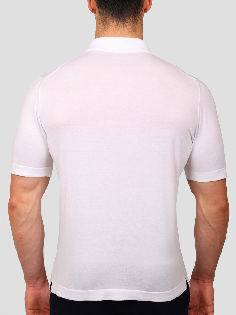 Svevo Polo scollo a V 100% Cotone Supersoft Bianca Fino Al -60%
