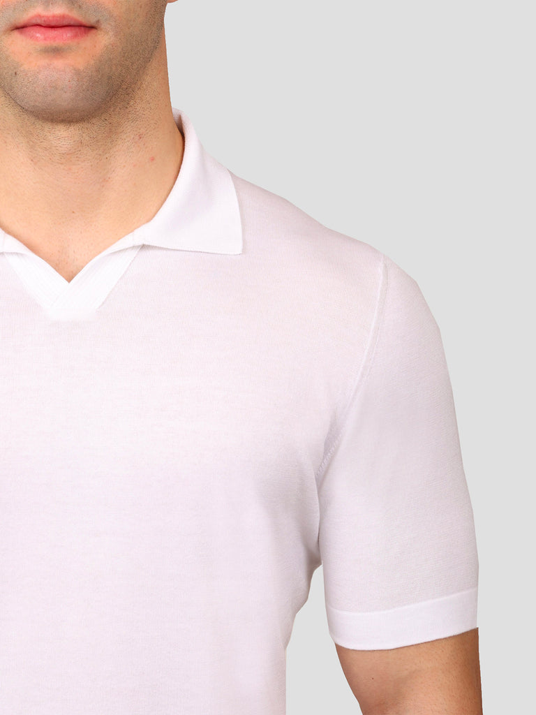 Svevo Polo scollo a V 100% Cotone Supersoft Bianca Fino Al -60%