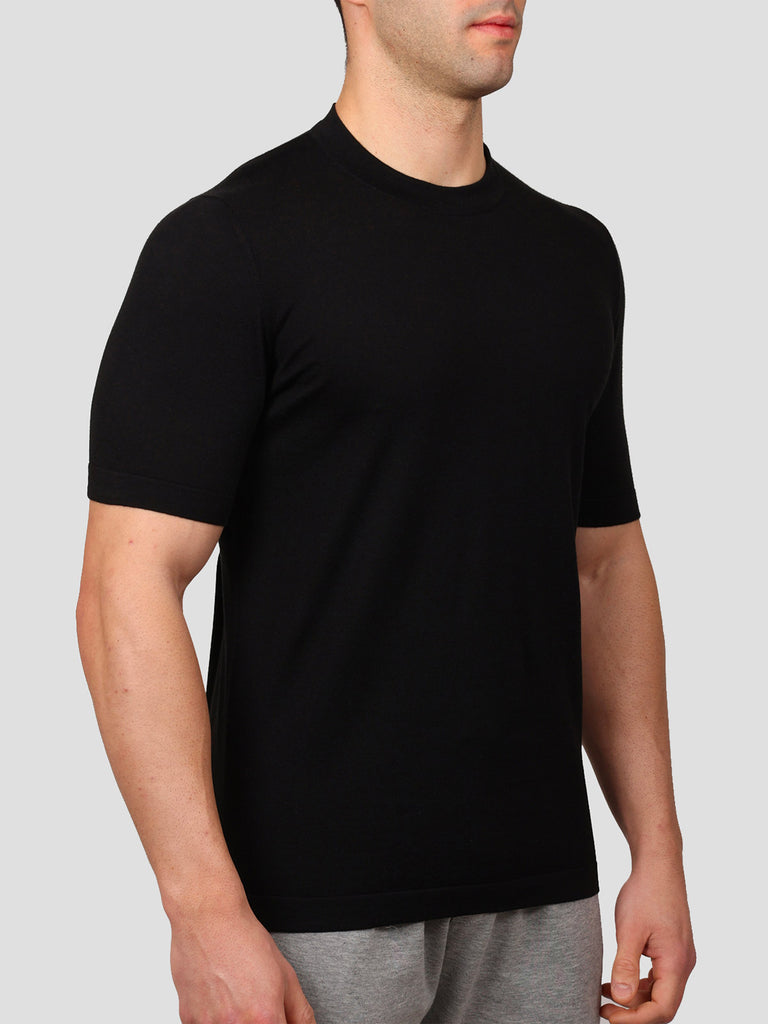 Svevo Girocollo 100% Cotone Supersoft Nero Vendita Calda