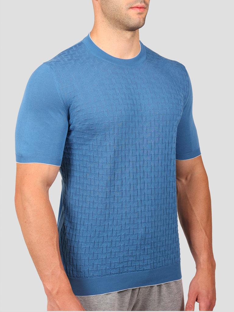 Svevo Maglia Girocollo 100% Cotone Makò Bluette I Più Venduti