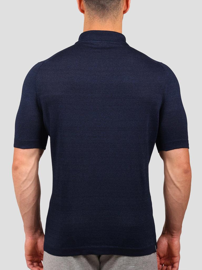 Svevo Maglia Scollo a V 100% Cotone Indaco Moda