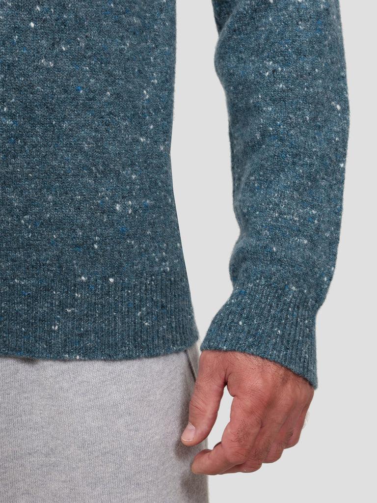 Svevo Lupetto con zip Lana Cashmere e Poliammide Blu Sconto