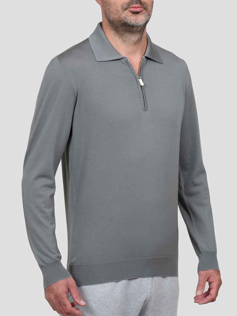 Svevo Maglia Polo Lana Merino Superfine 160's Grigia Offerte