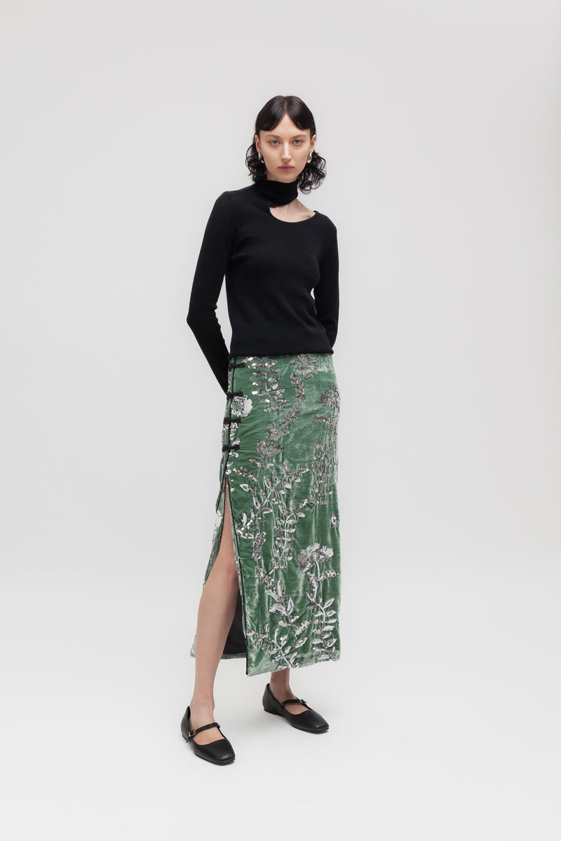 ﻿Weili zheng Gonna qipao in velluto ricamato Qualità Garantita