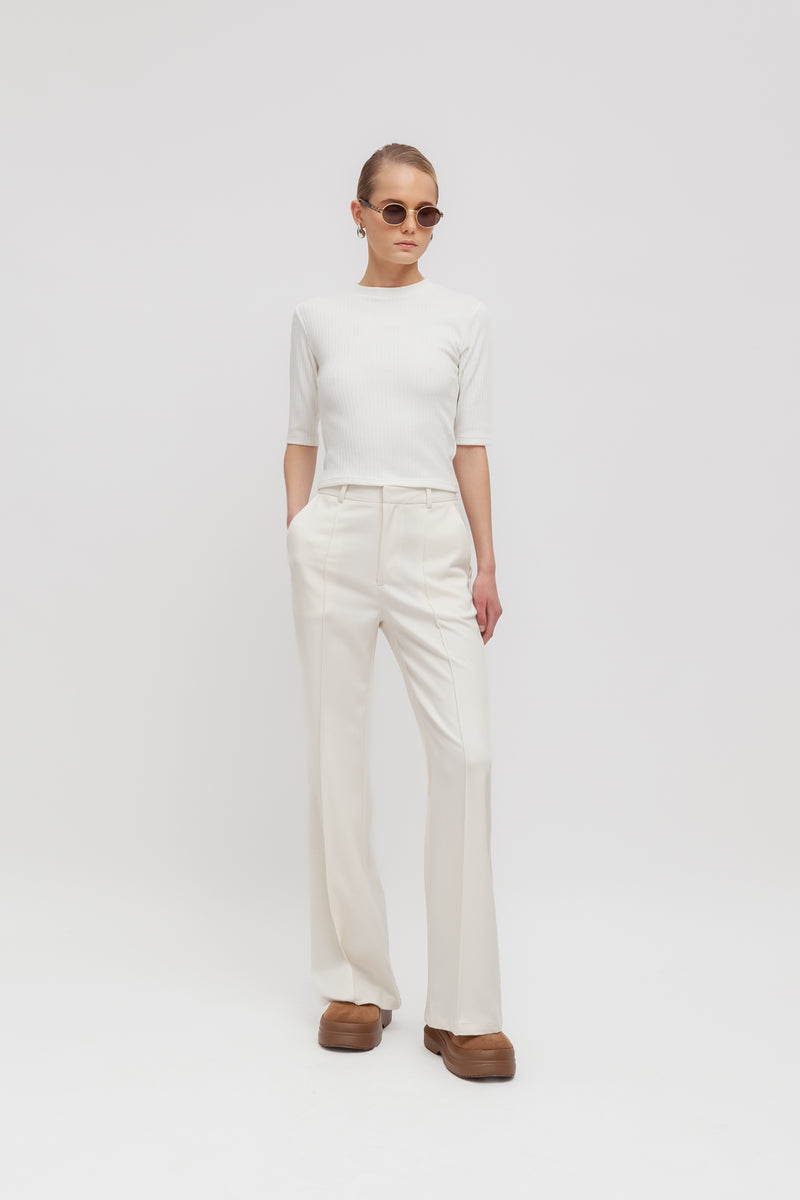 Weili zheng Pantalone flare in gabardina Convenienza