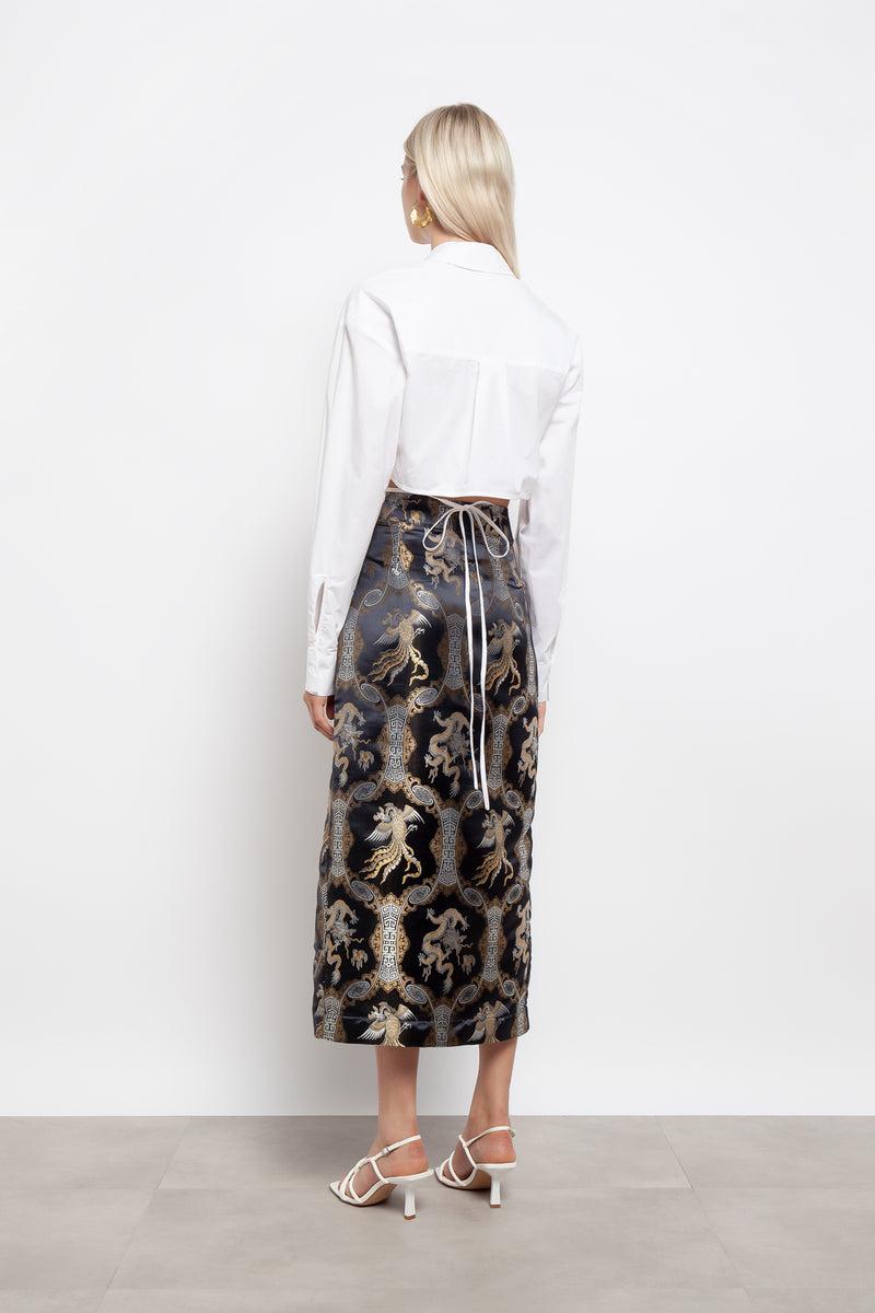 Weili zheng Longuette in tessuto broccato Presa